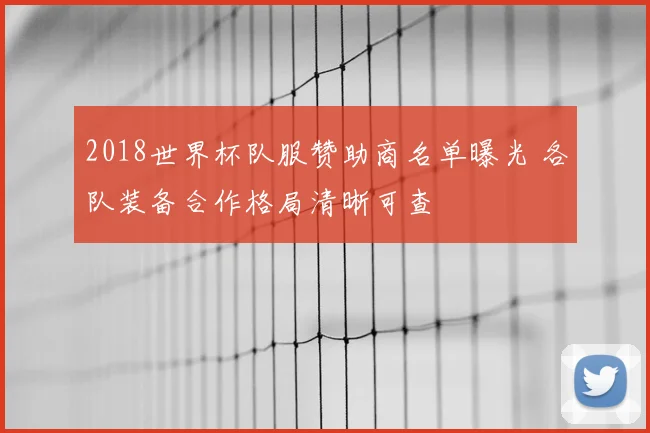 2018世界杯队服赞助商名单曝光 各队装备合作格局清晰可查
