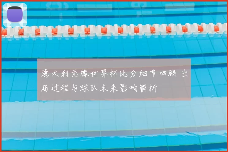 意大利无缘世界杯比分细节回顾 出局过程与球队未来影响解析
